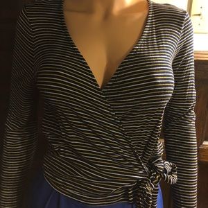 Long sleeved wrap shirt